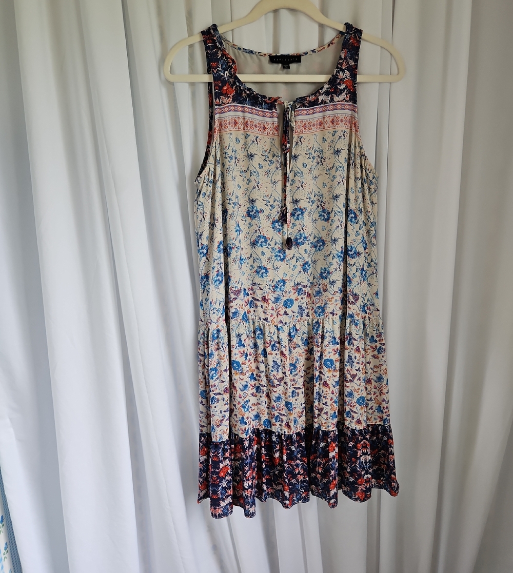 Sanctuary "ROMY" Cream Floral Printed Tank Mini Dress - Size Medium